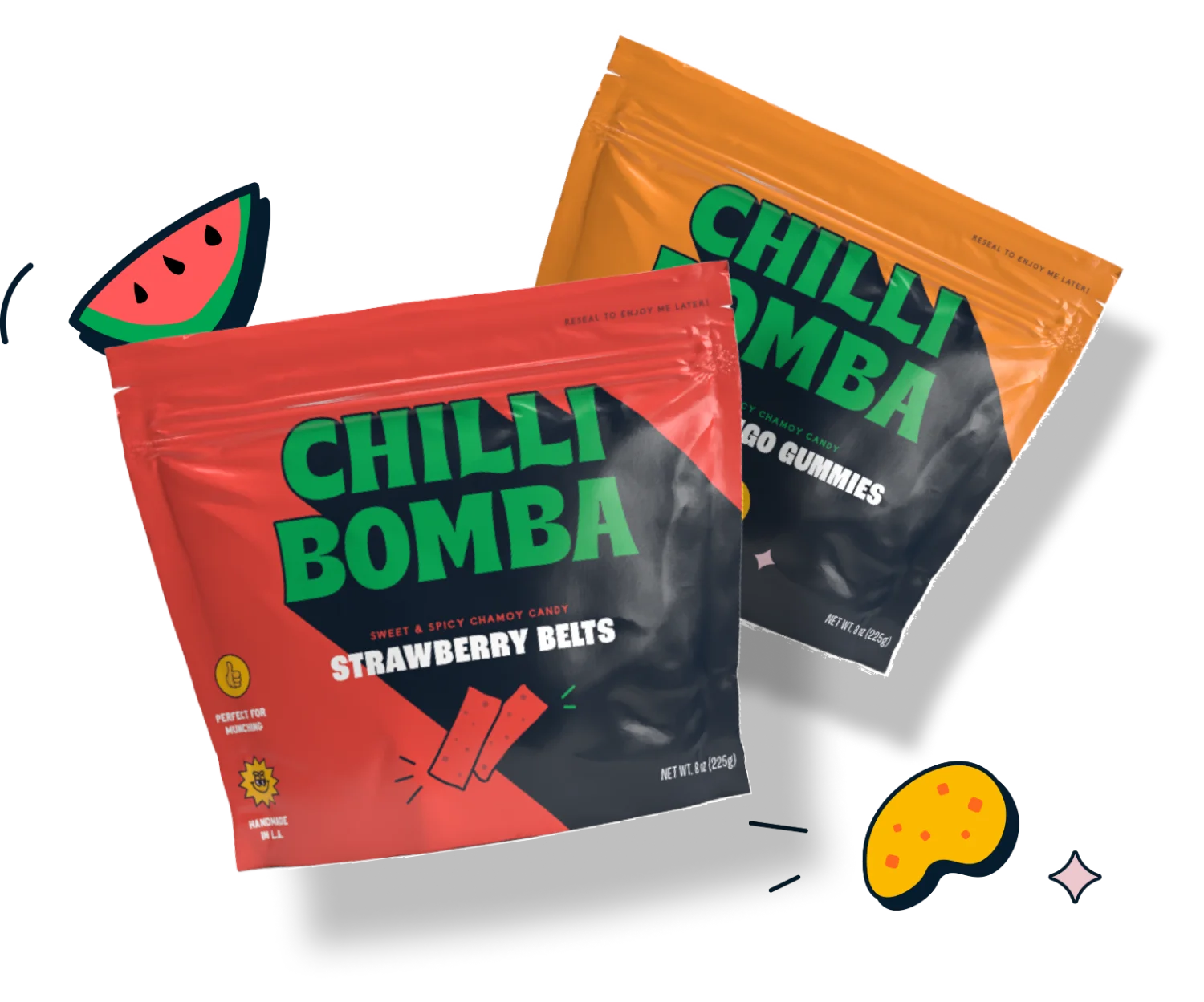 Chilli Bomba chamoy candy bags - chili chamoy candy handmade in Los Angeles
