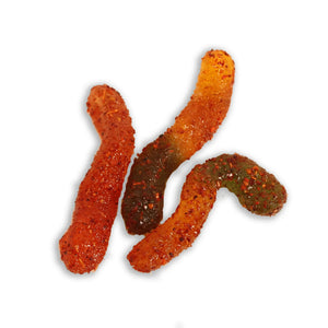 Chilli Bomba Spicy Gummy Worms, chili chamoy candy hand-made in LA
