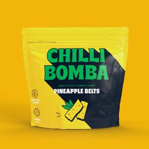 Chilli Bomba Pineapple Belts, chili chamoy candy hand-made in LA
