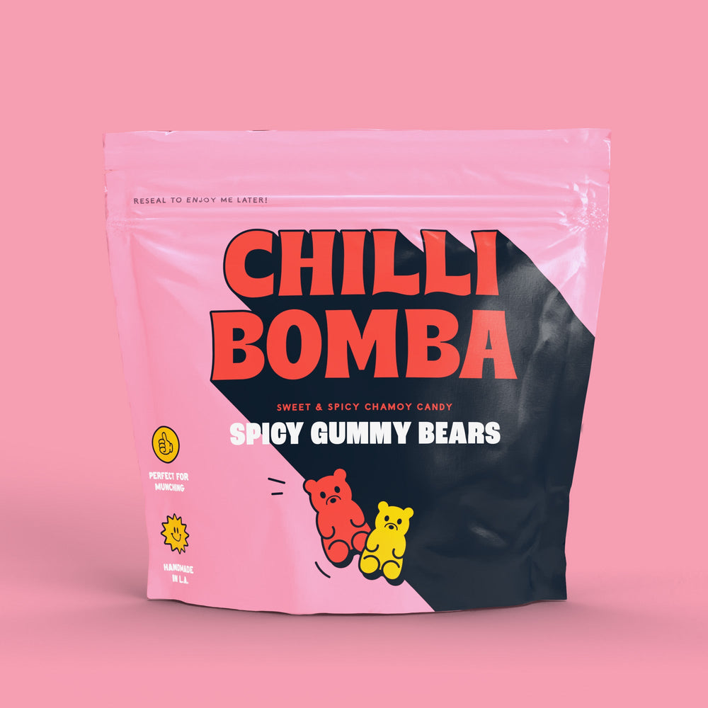 Chilli Bomba Spicy Gummy Bears, chili chamoy candy hand-made in LA