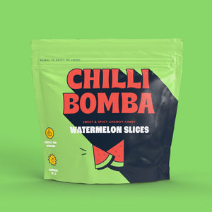 Chilli Bomba Watermelon Slices, chili chamoy candy hand-made in LA