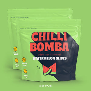 Chilli Bomba Watermelon Slices, chili chamoy candy hand-made in LA