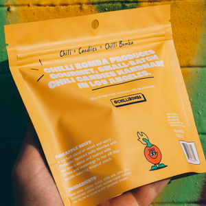 Chilli Bomba Pineapple Belts, chili chamoy candy hand-made in LA