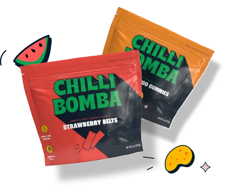 Chilli Bomba chamoy candy bags - chili chamoy candy handmade in Los Angeles
